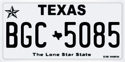 TX license plate BGC5085