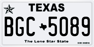 TX license plate BGC5089