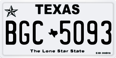 TX license plate BGC5093