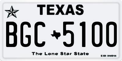 TX license plate BGC5100