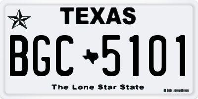 TX license plate BGC5101