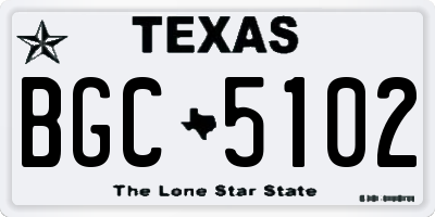 TX license plate BGC5102