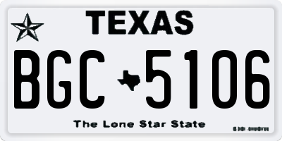TX license plate BGC5106