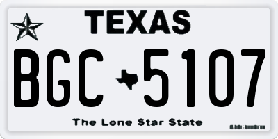 TX license plate BGC5107