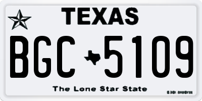 TX license plate BGC5109
