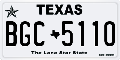 TX license plate BGC5110