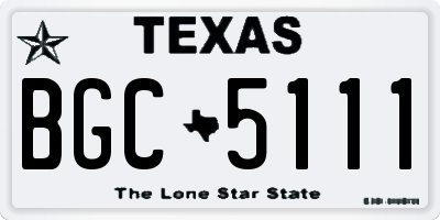 TX license plate BGC5111