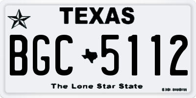 TX license plate BGC5112