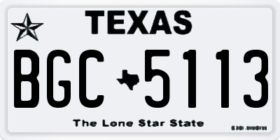 TX license plate BGC5113