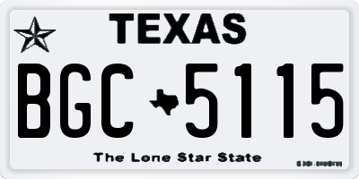 TX license plate BGC5115