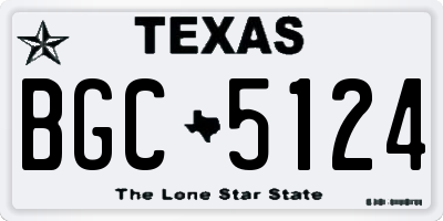 TX license plate BGC5124