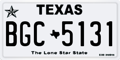 TX license plate BGC5131