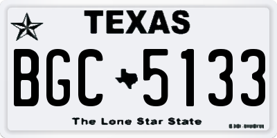 TX license plate BGC5133