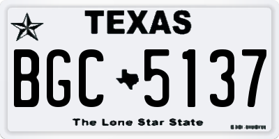 TX license plate BGC5137