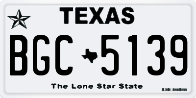 TX license plate BGC5139