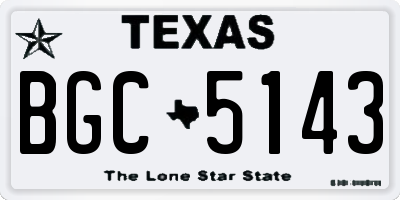 TX license plate BGC5143