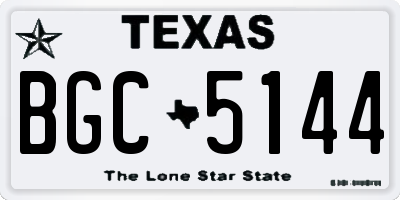 TX license plate BGC5144