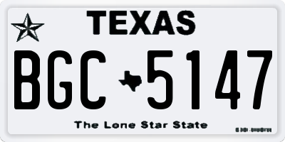 TX license plate BGC5147