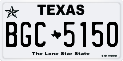 TX license plate BGC5150