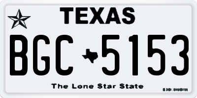 TX license plate BGC5153
