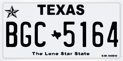 TX license plate BGC5164