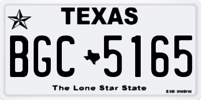 TX license plate BGC5165