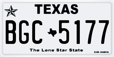 TX license plate BGC5177