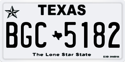 TX license plate BGC5182