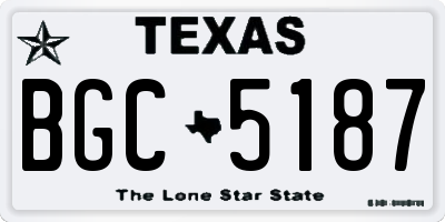 TX license plate BGC5187