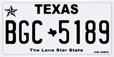 TX license plate BGC5189