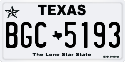 TX license plate BGC5193