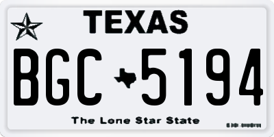 TX license plate BGC5194