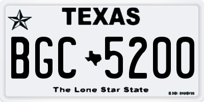 TX license plate BGC5200