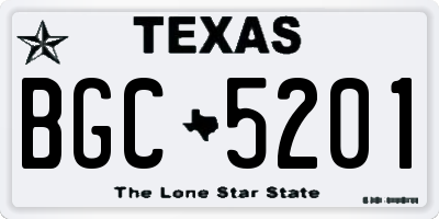 TX license plate BGC5201