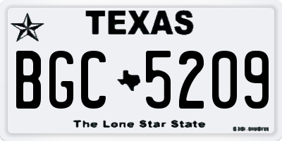 TX license plate BGC5209