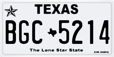 TX license plate BGC5214