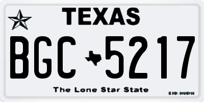 TX license plate BGC5217
