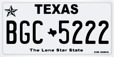 TX license plate BGC5222