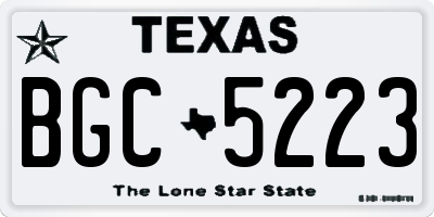 TX license plate BGC5223