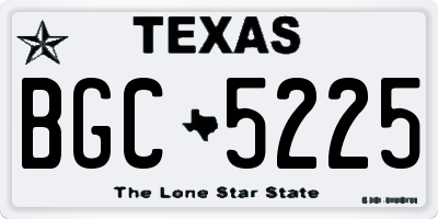 TX license plate BGC5225