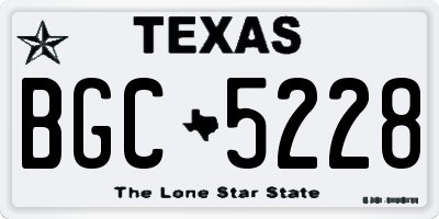 TX license plate BGC5228