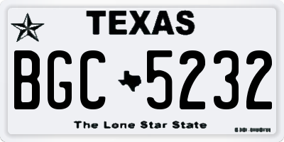 TX license plate BGC5232