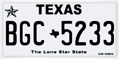 TX license plate BGC5233