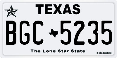 TX license plate BGC5235