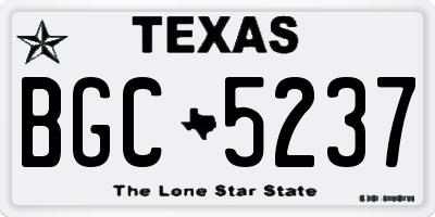 TX license plate BGC5237