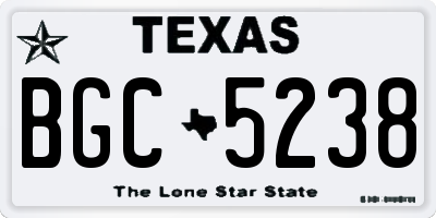 TX license plate BGC5238