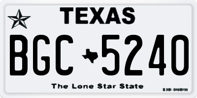 TX license plate BGC5240