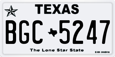 TX license plate BGC5247