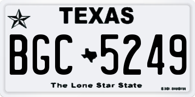 TX license plate BGC5249