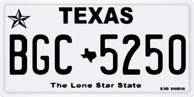 TX license plate BGC5250